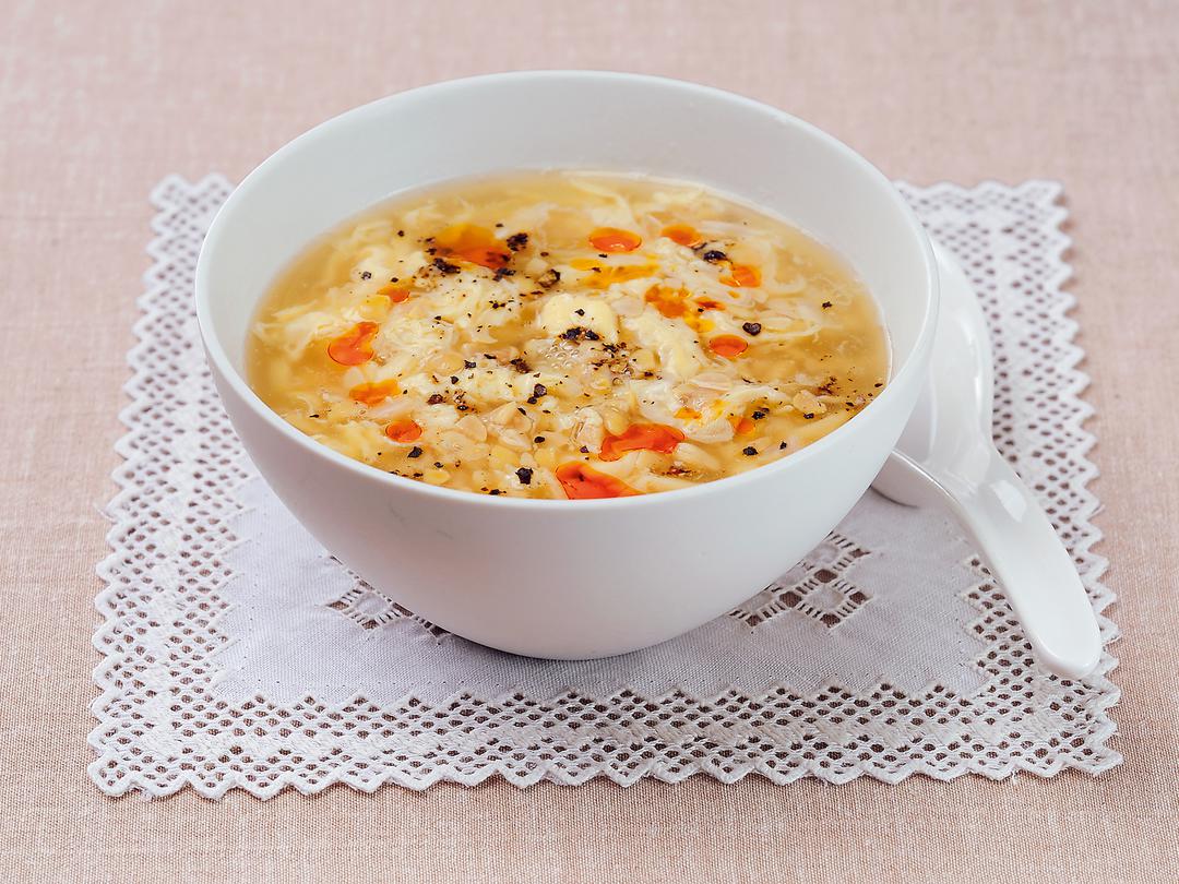 納豆とたまごの中華とろみスープ